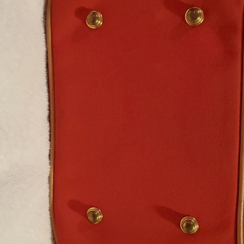 Dooney & Bourke Red Shoulder Bag with Tan Trim - Picture 6 of 7
